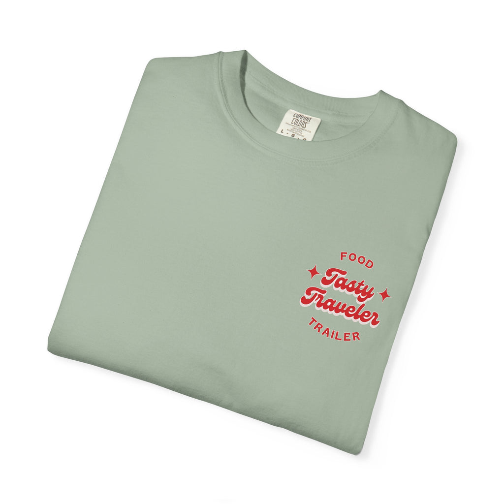 T-Shirt — Vintage Red Hobo Graphic ("Tasty Traveler")