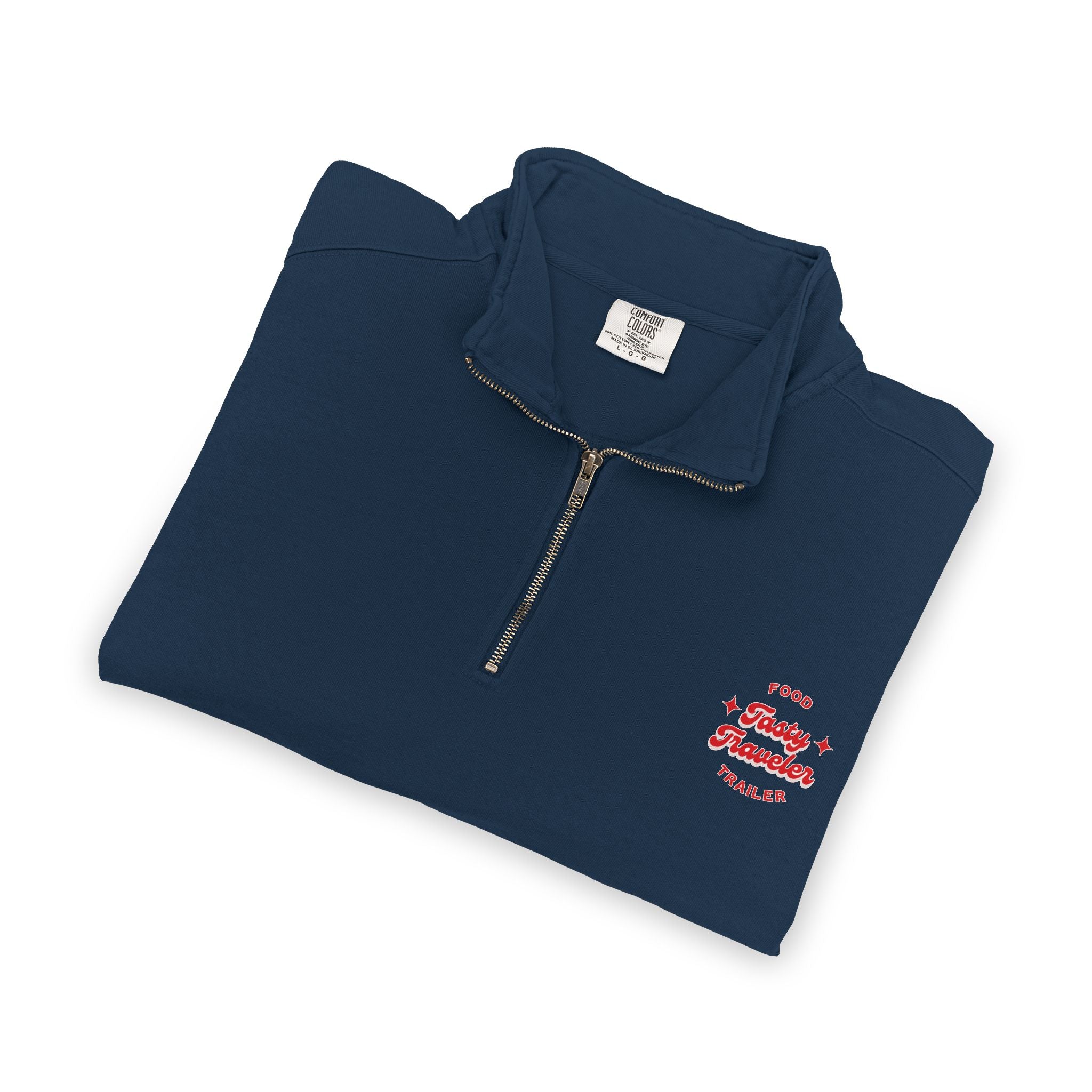 Quarter-Zip Sweatshirt — Retro Red Surf Logo