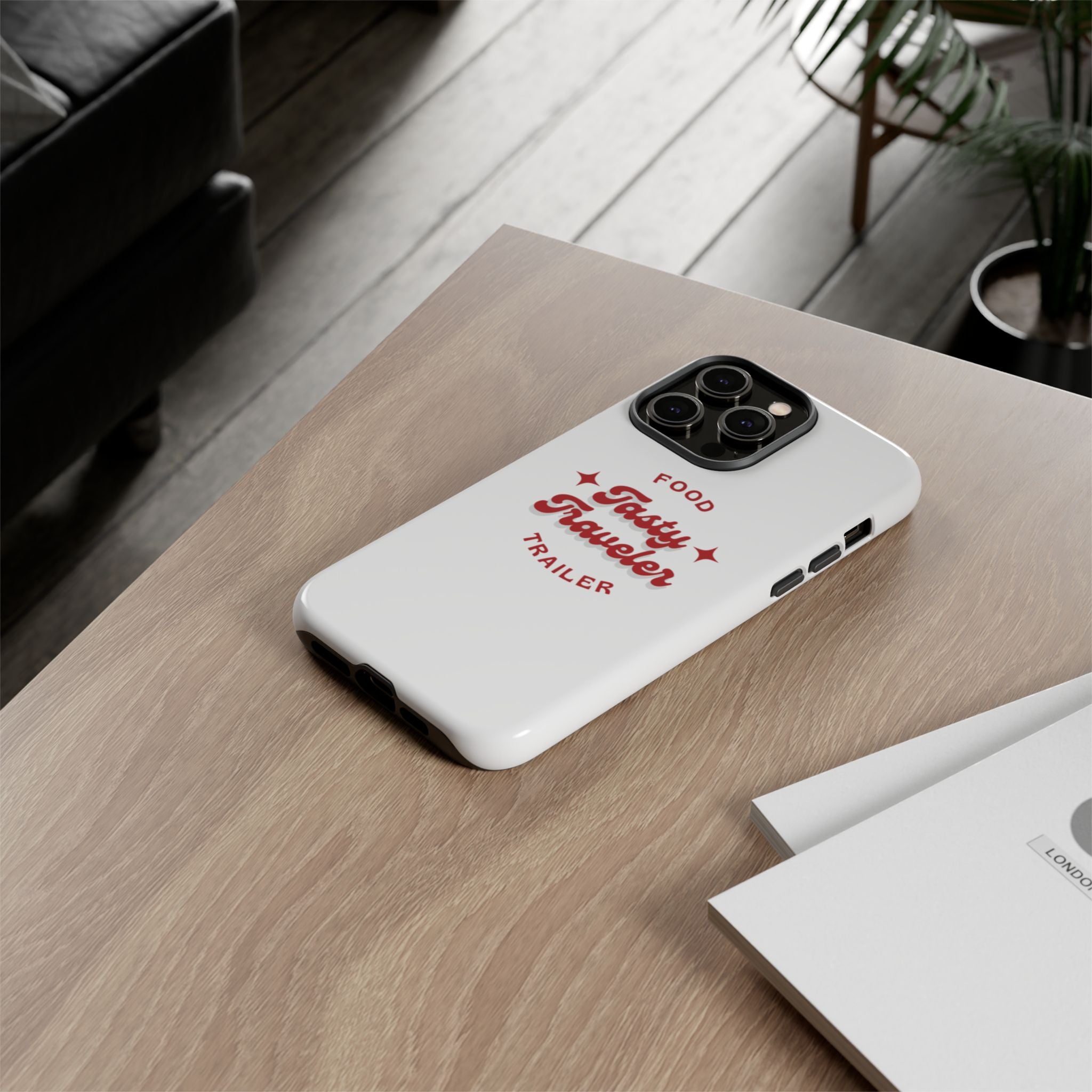 Phone Case — “Tasty Traveler” Food Trailer Retro Logo Protective Cover