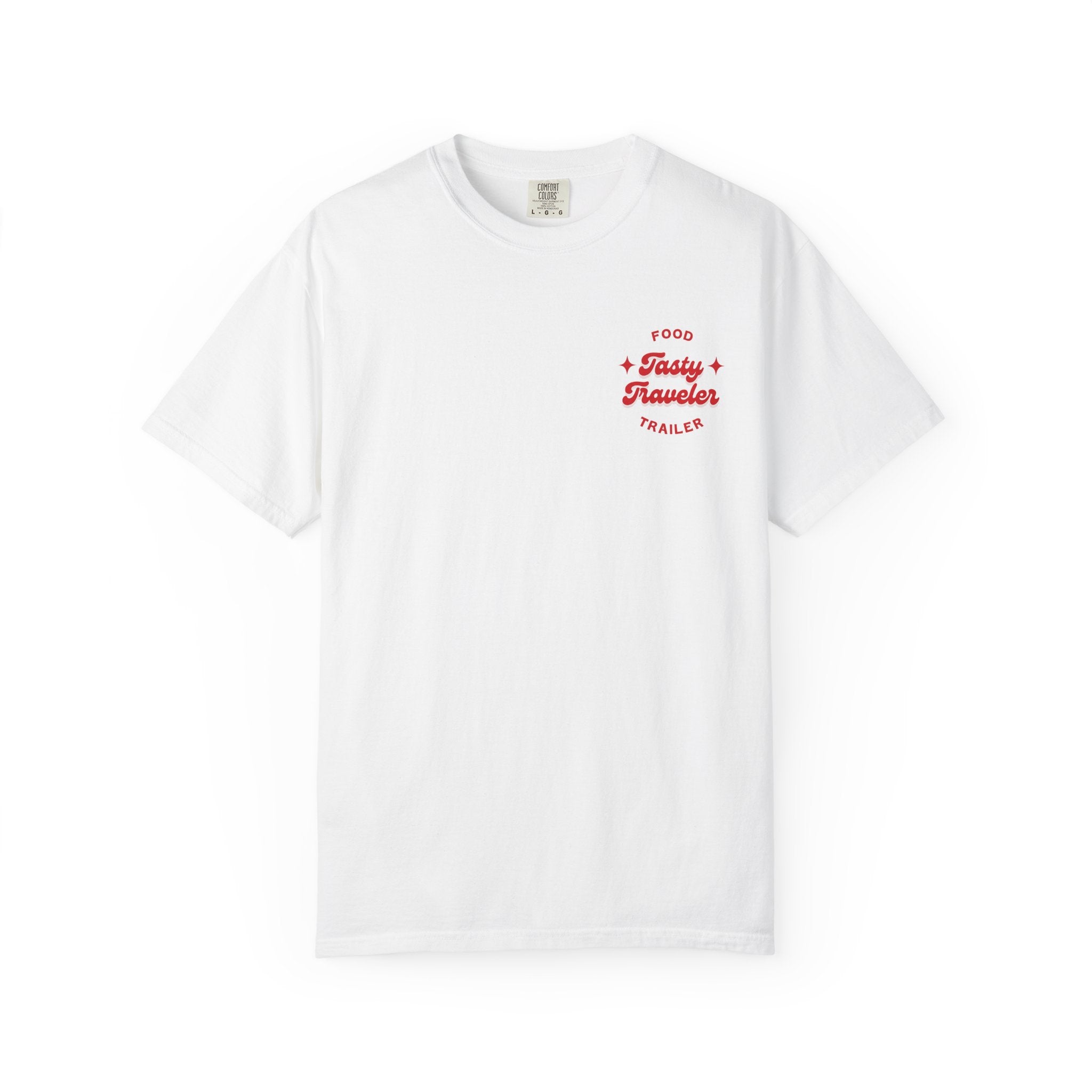 T-Shirt — Vintage Red Hobo Graphic ("Tasty Traveler")