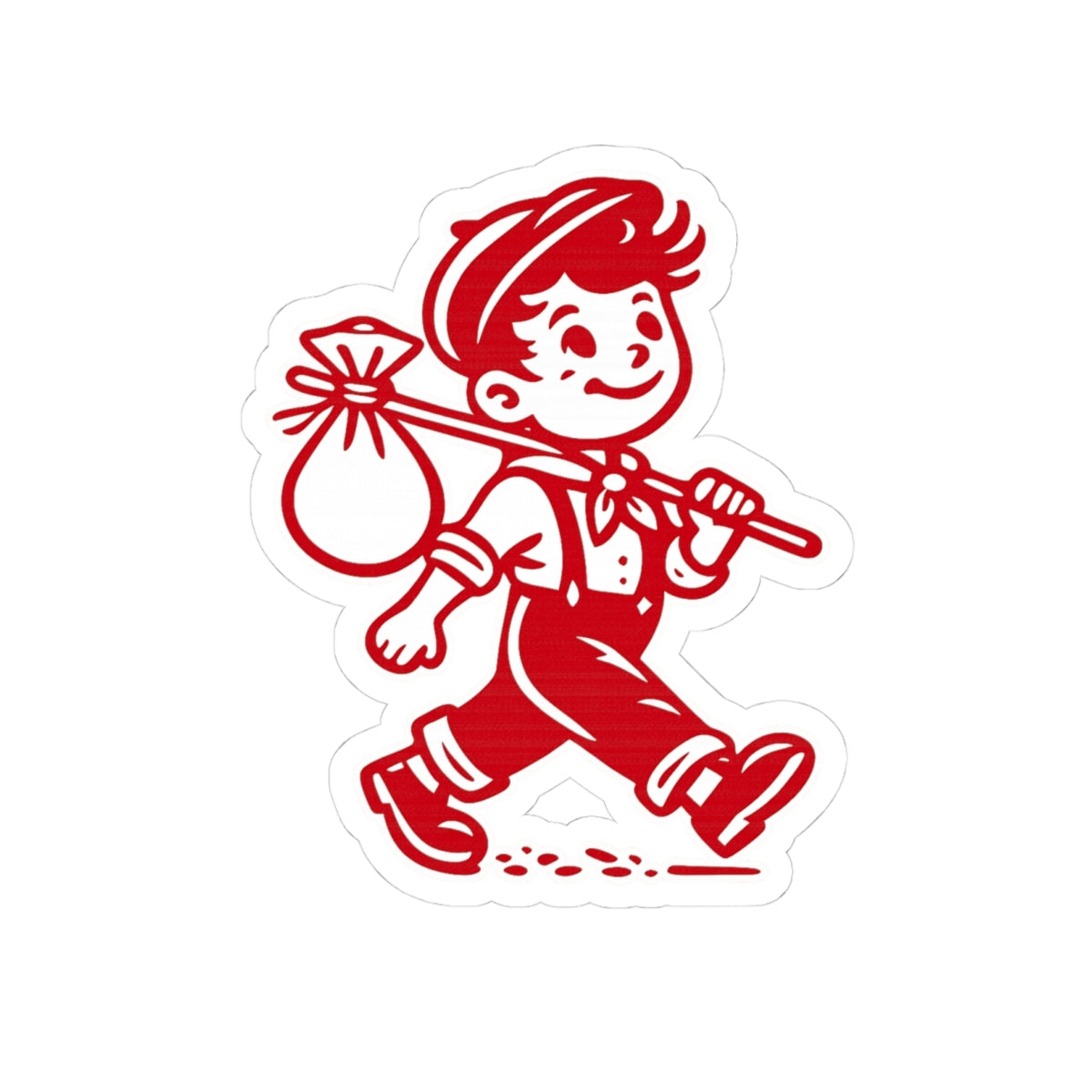 Wandering Boy Vintage Red Kiss-Cut Sticker