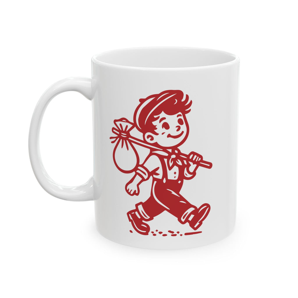 Ceramic Mug — Red floral tasty traveler 11oz