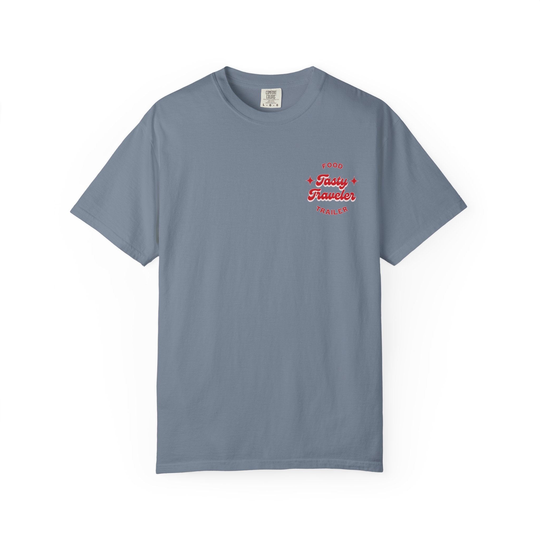 T-Shirt — Vintage Red Hobo Graphic ("Tasty Traveler")