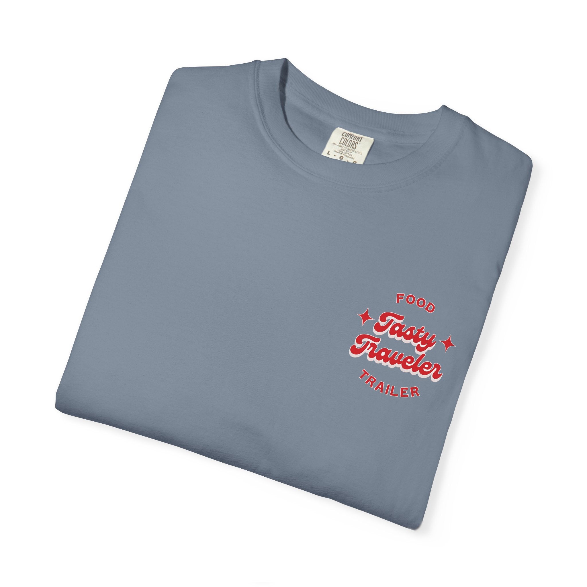 T-Shirt — Vintage Red Hobo Graphic ("Tasty Traveler")