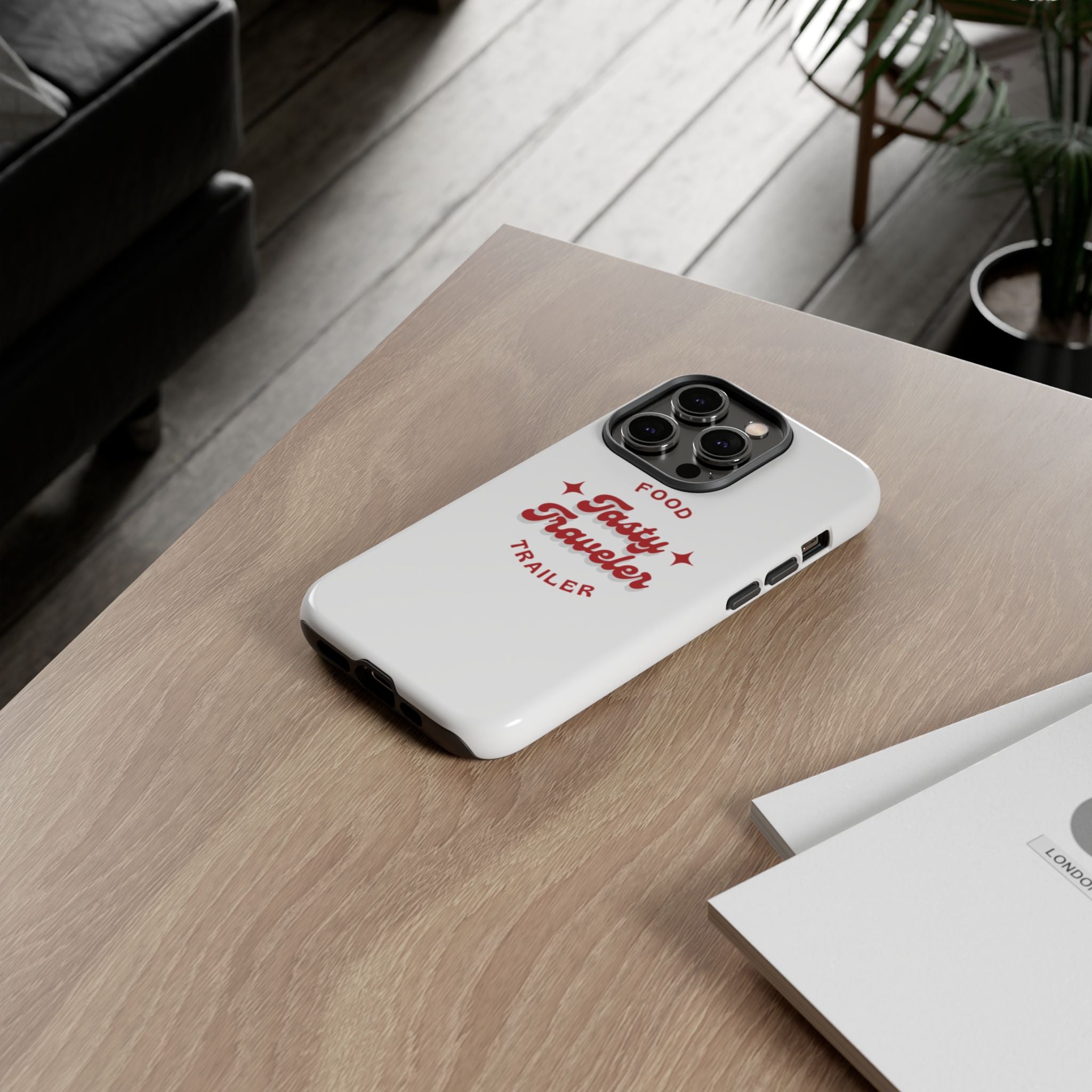Phone Case — “Tasty Traveler” Food Trailer Retro Logo Protective Cover