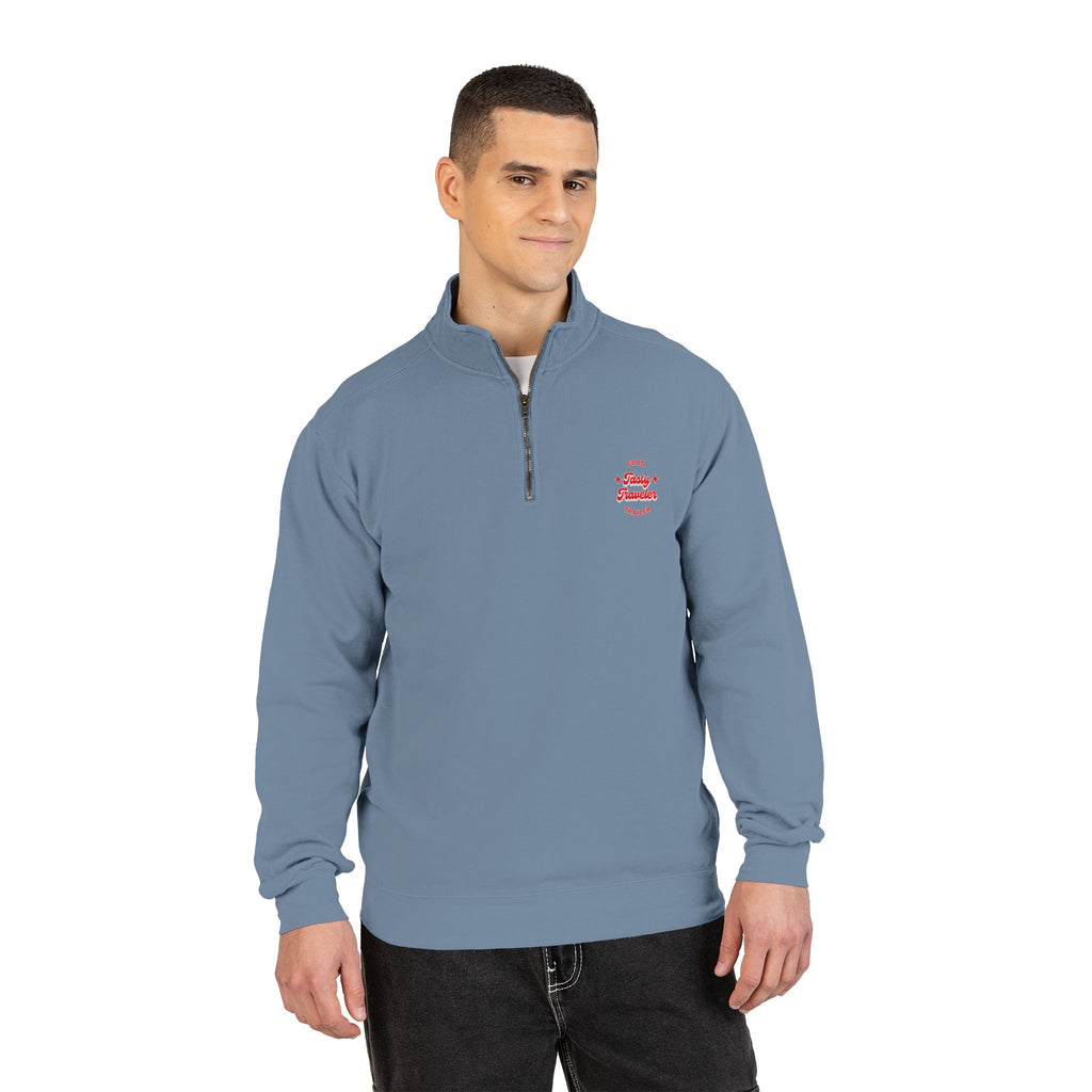 Quarter-Zip Sweatshirt — Retro Red Surf Logo