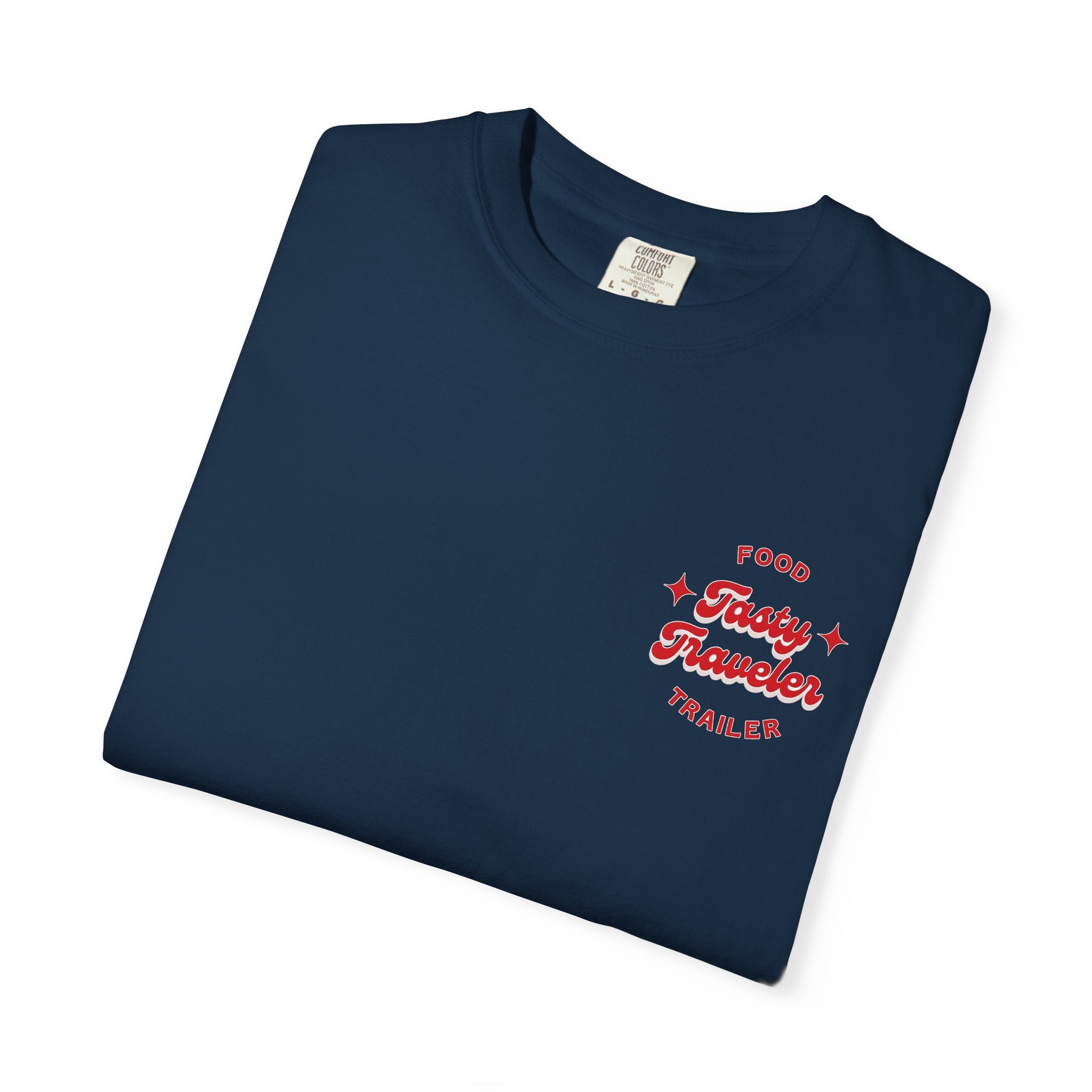 T-Shirt — Vintage Red Hobo Graphic ("Tasty Traveler")