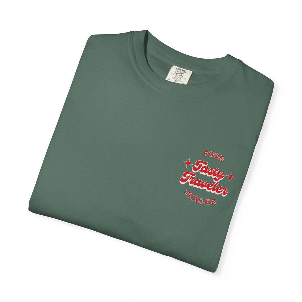 T-Shirt — Vintage Red Hobo Graphic ("Tasty Traveler")