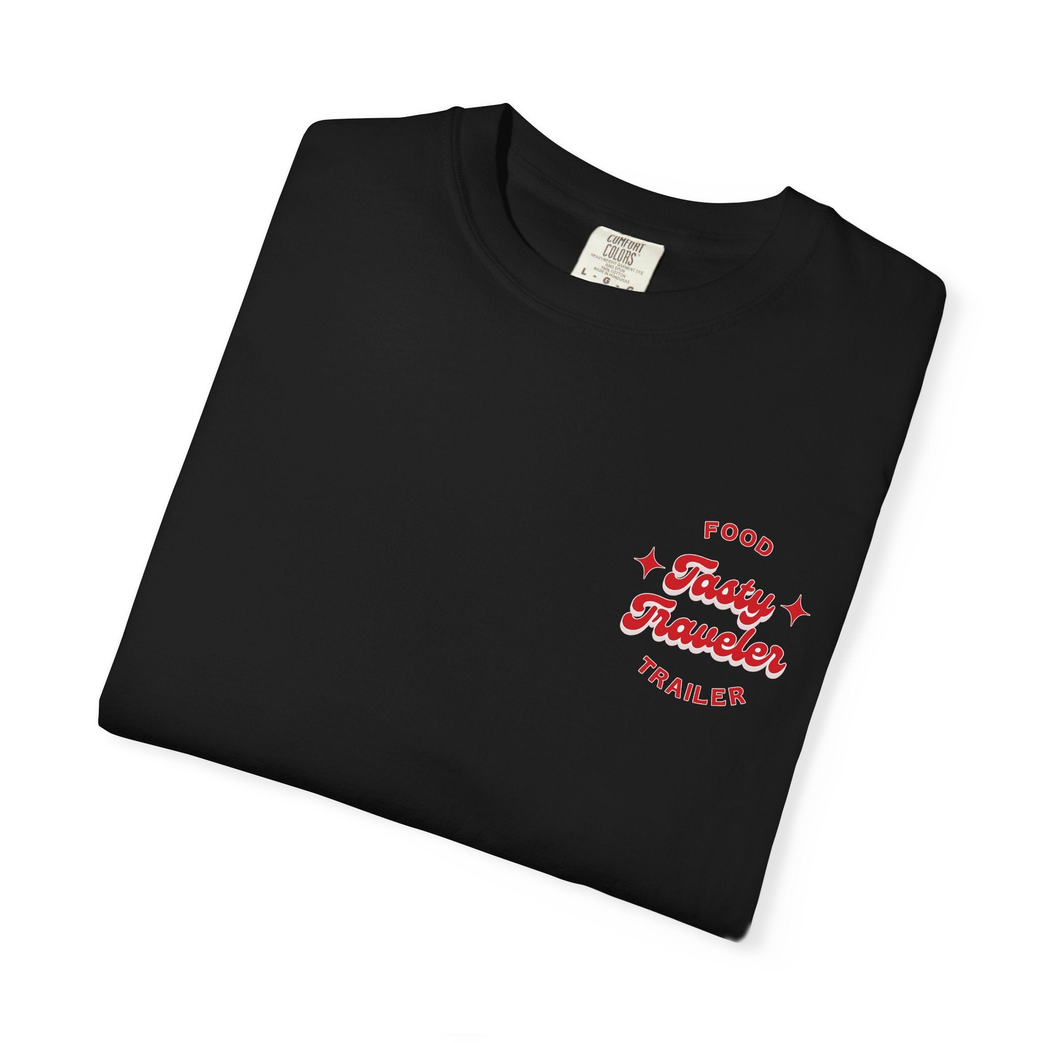 T-Shirt — Vintage Red Hobo Graphic ("Tasty Traveler")