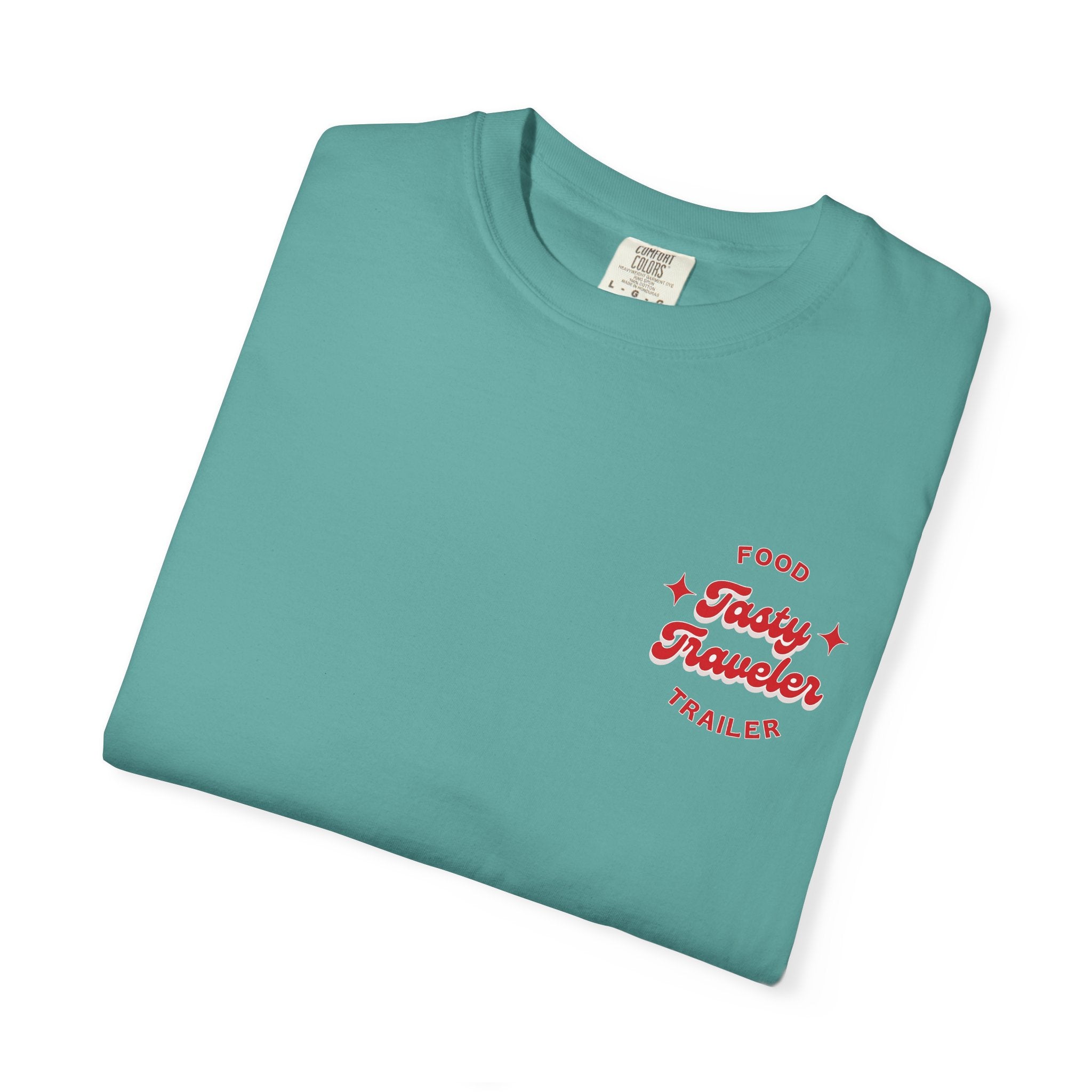 T-Shirt — Vintage Red Hobo Graphic ("Tasty Traveler")