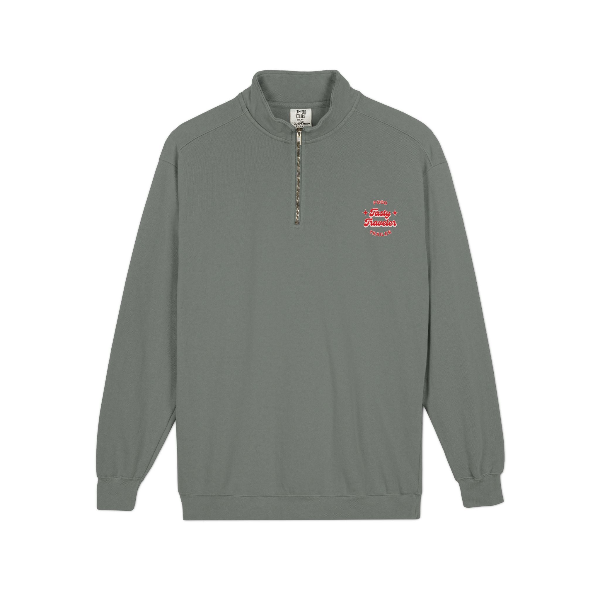 Quarter-Zip Sweatshirt — Retro Red Surf Logo
