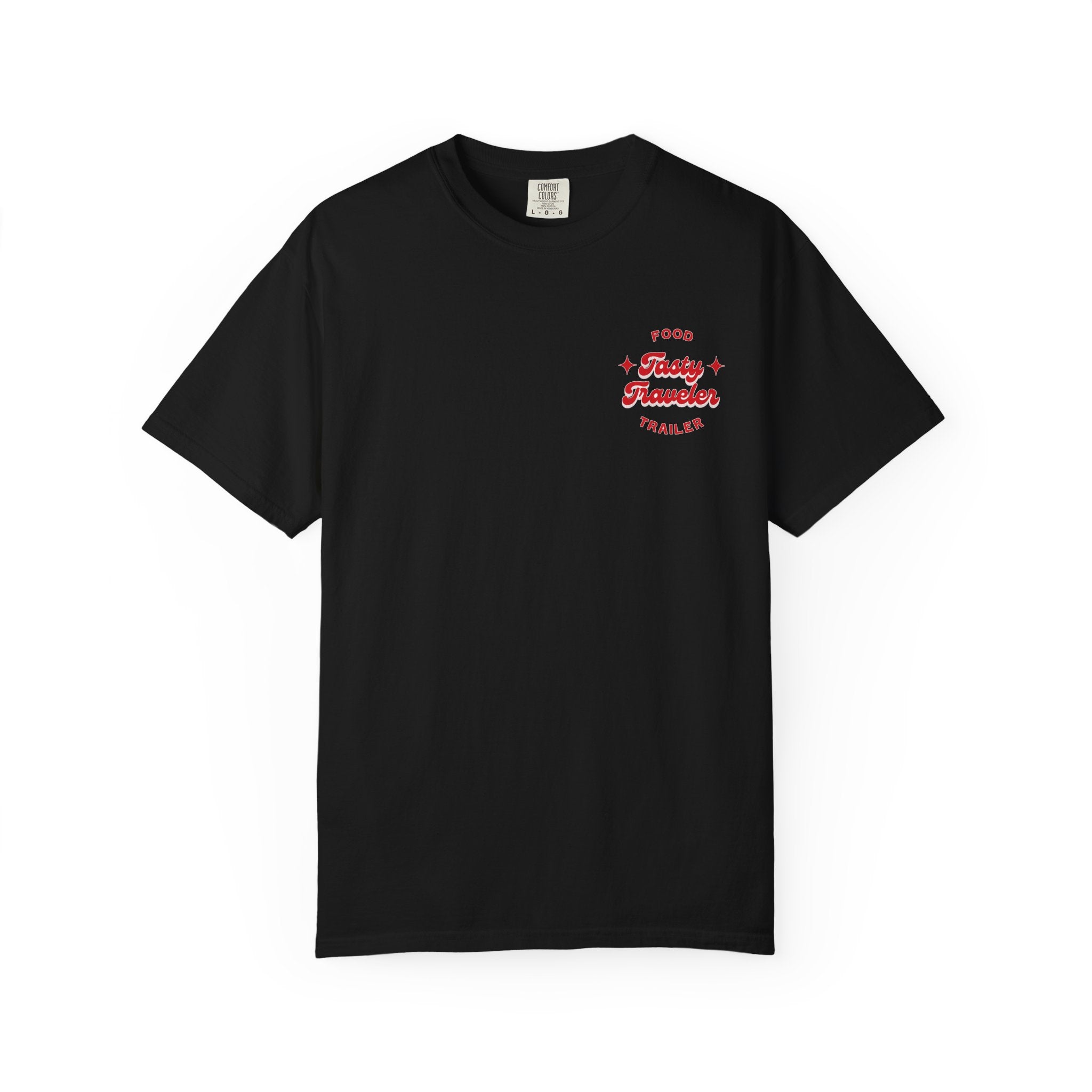 T-Shirt — Vintage Red Hobo Graphic ("Tasty Traveler")