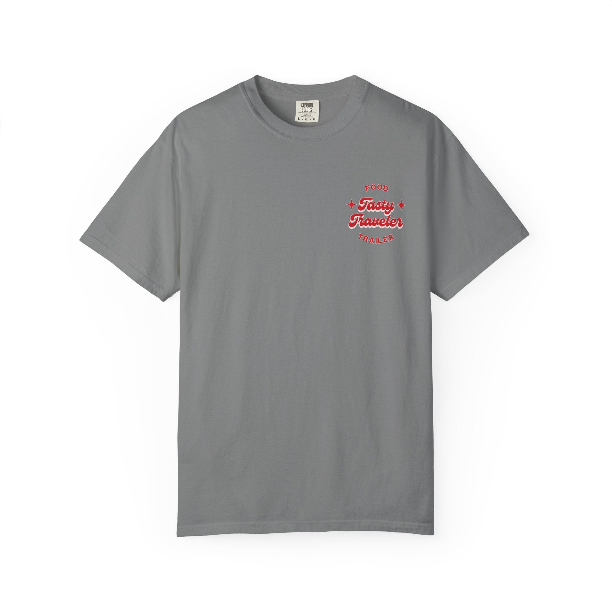T-Shirt — Vintage Red Hobo Graphic ("Tasty Traveler")