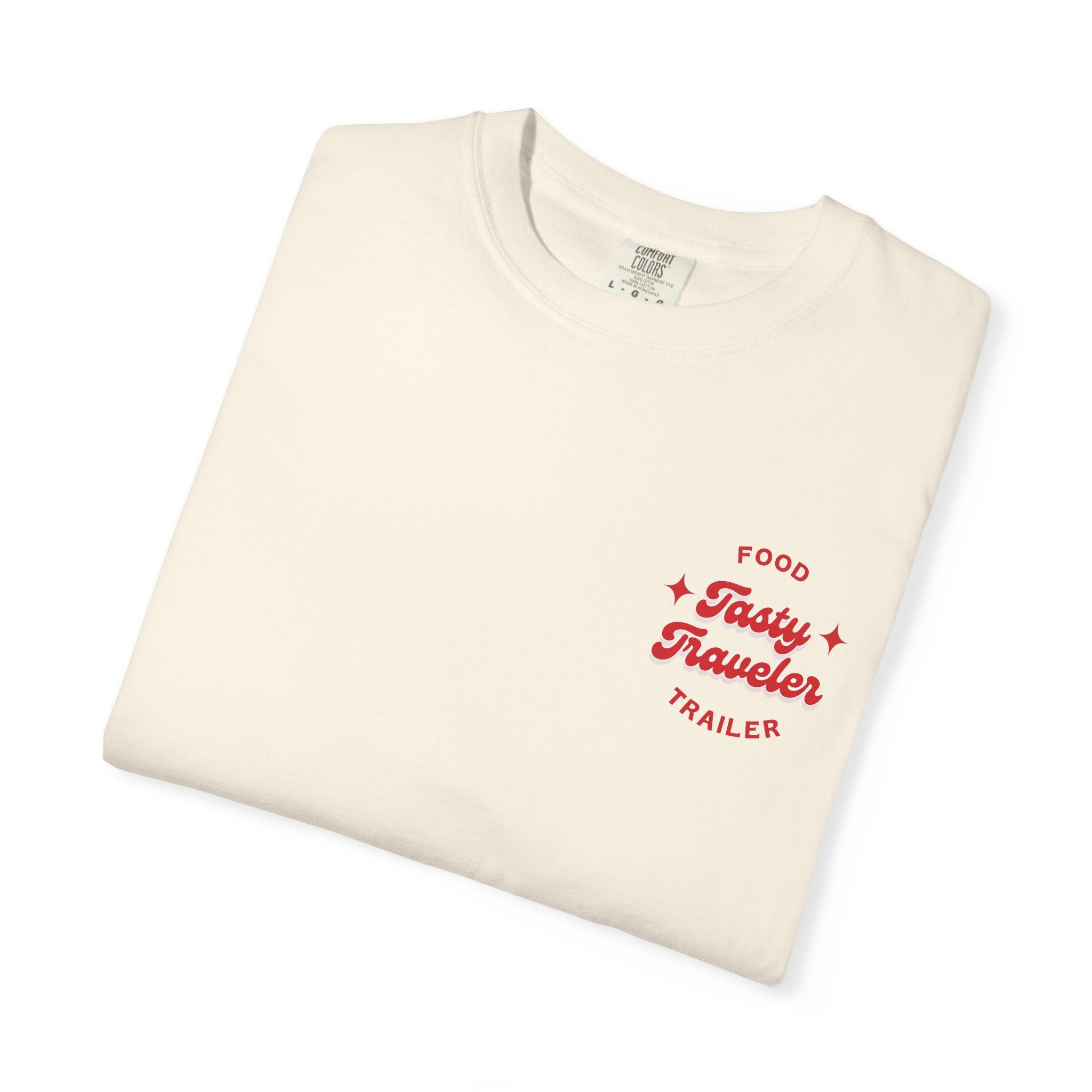 T-Shirt — Vintage Red Hobo Graphic ("Tasty Traveler")