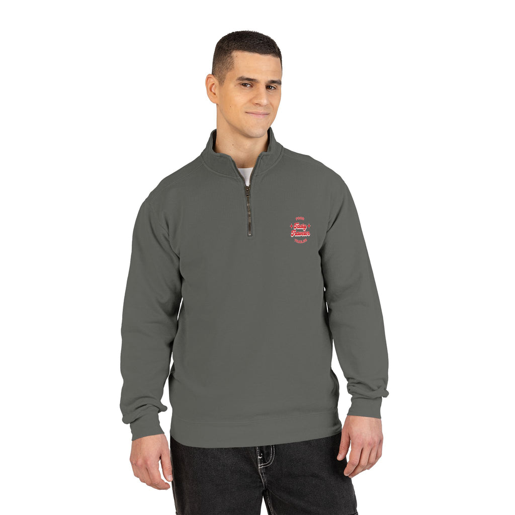 Quarter-Zip Sweatshirt — Retro Red Surf Logo