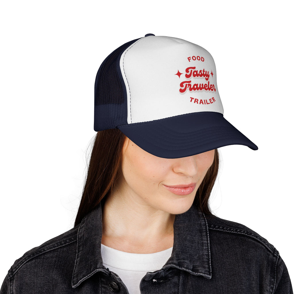 Tasty Traveler Trucker Hat — Food Trailer Chef Vintage Mesh Cap
