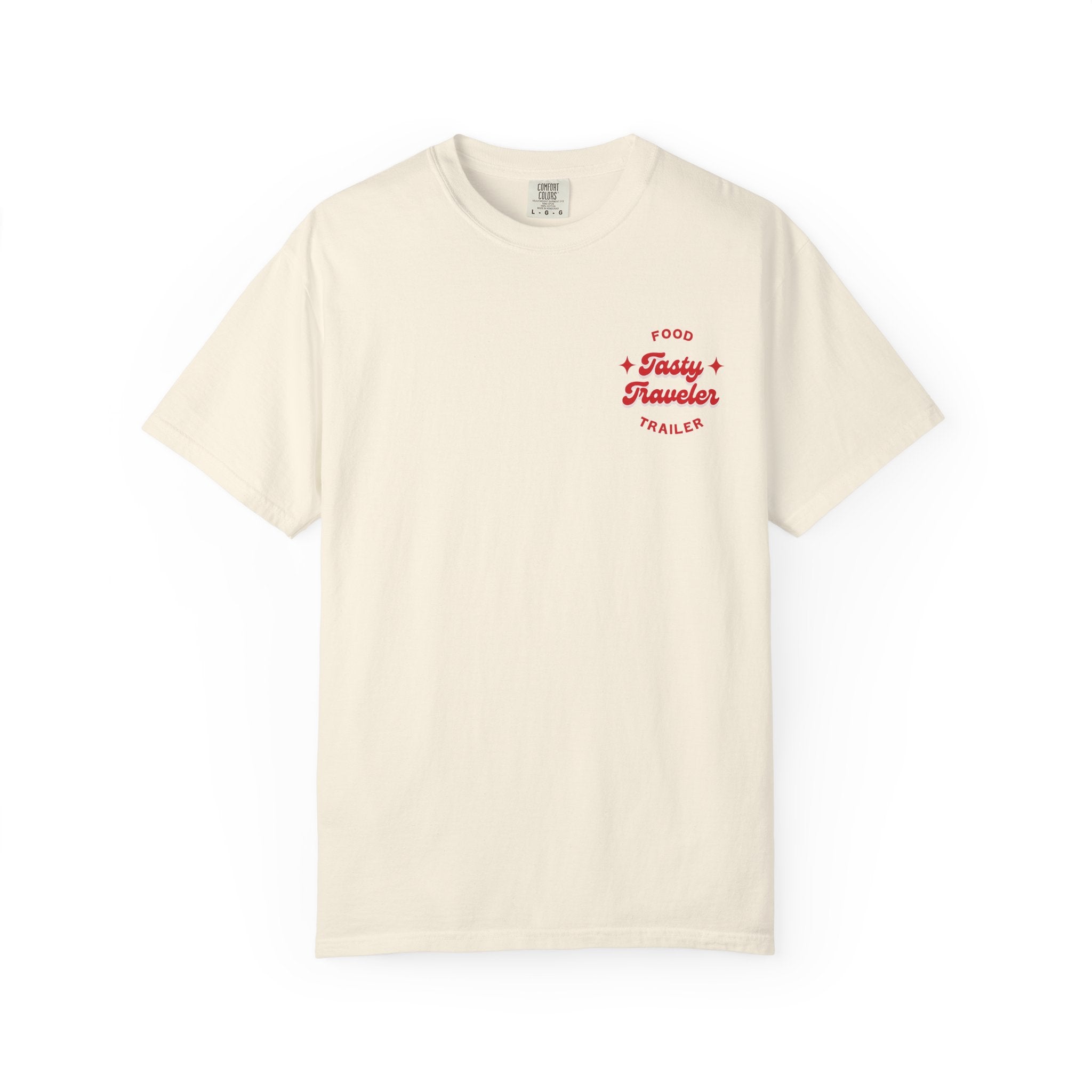 T-Shirt — Vintage Red Hobo Graphic ("Tasty Traveler")