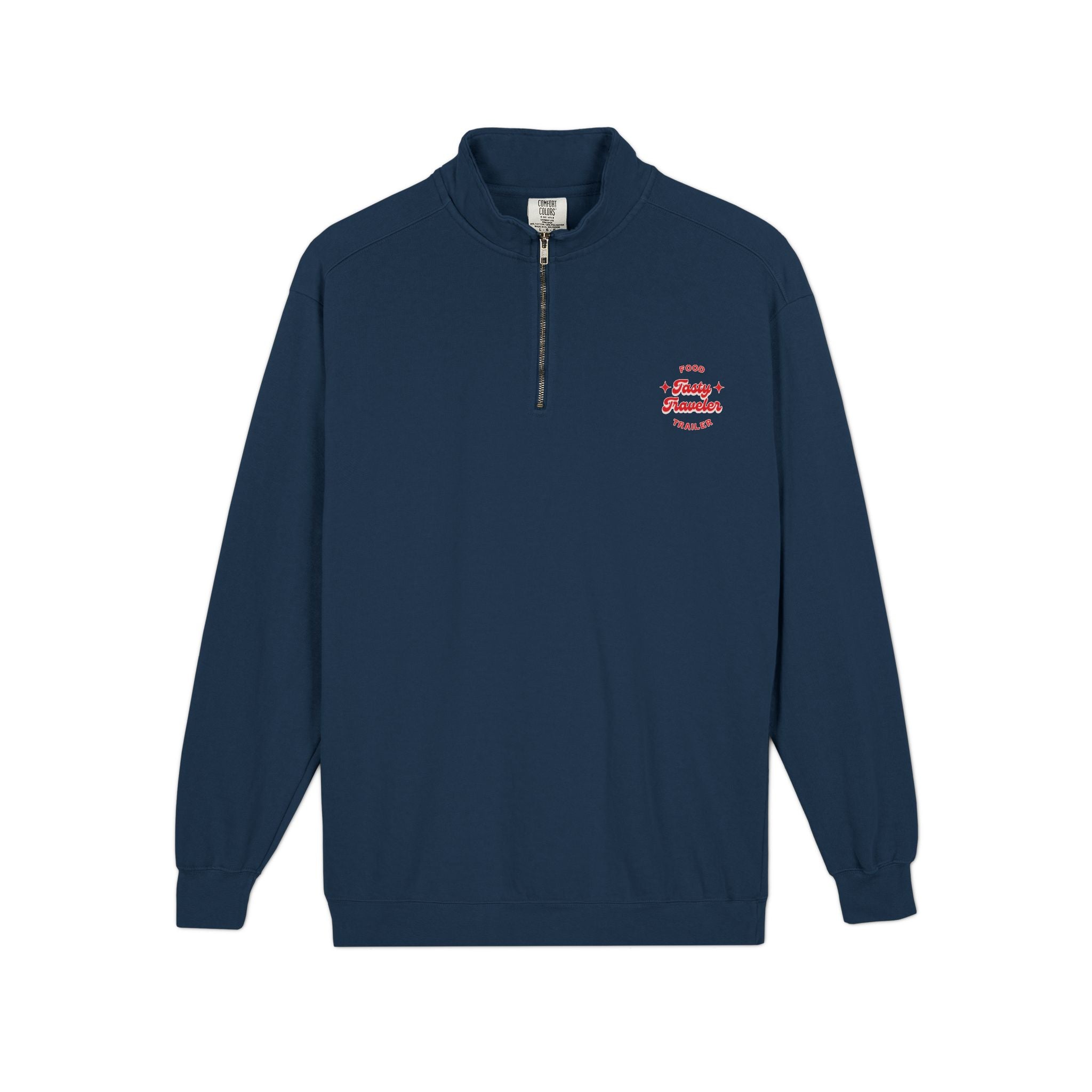 Quarter-Zip Sweatshirt — Retro Red Surf Logo