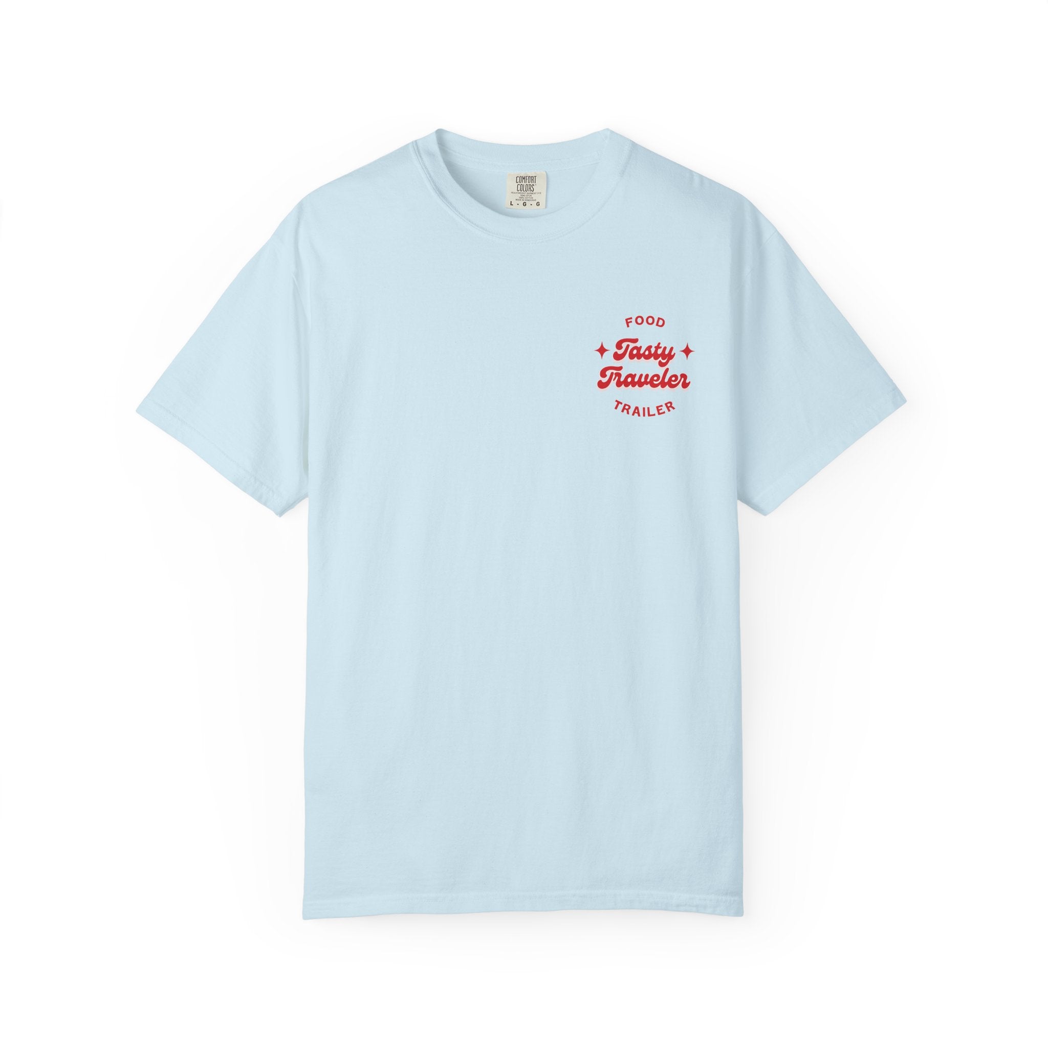 T-Shirt — Vintage Red Hobo Graphic ("Tasty Traveler")