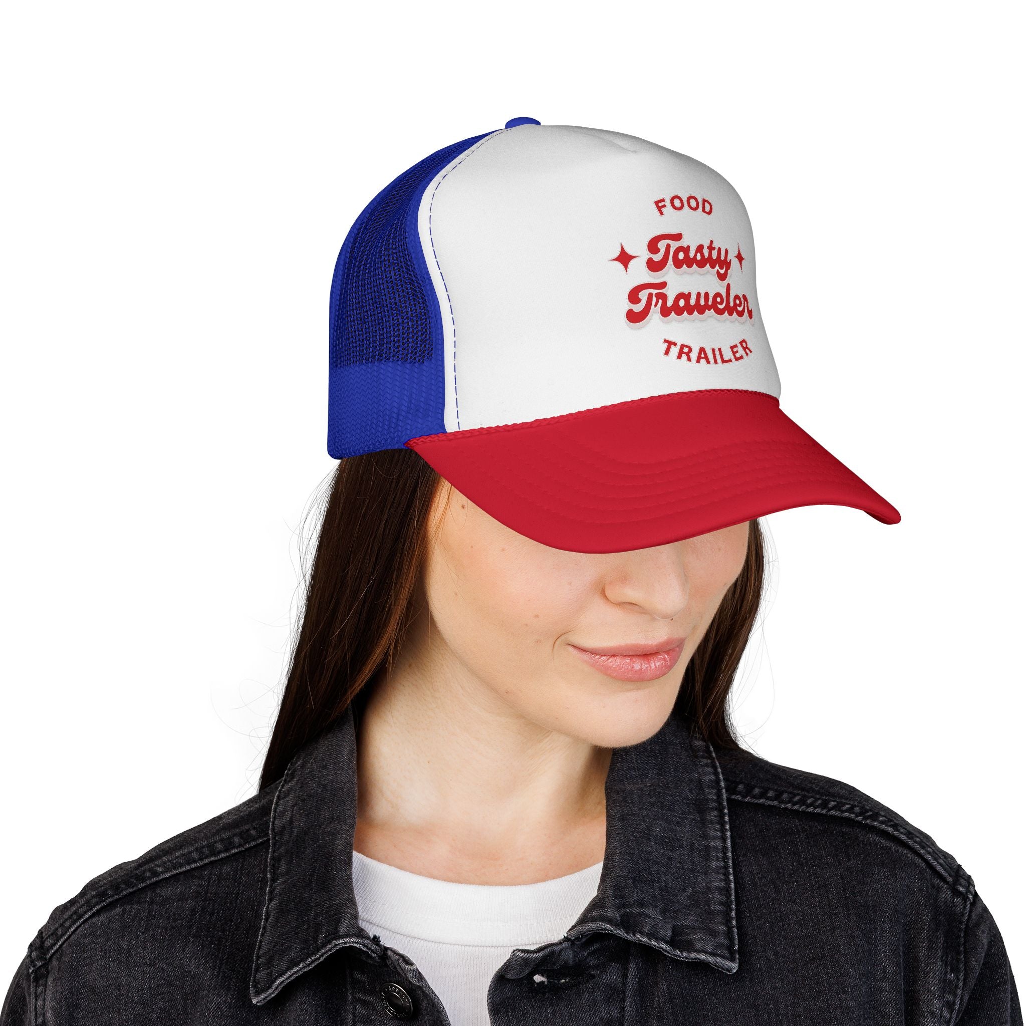 Tasty Traveler Trucker Hat — Food Trailer Chef Vintage Mesh Cap