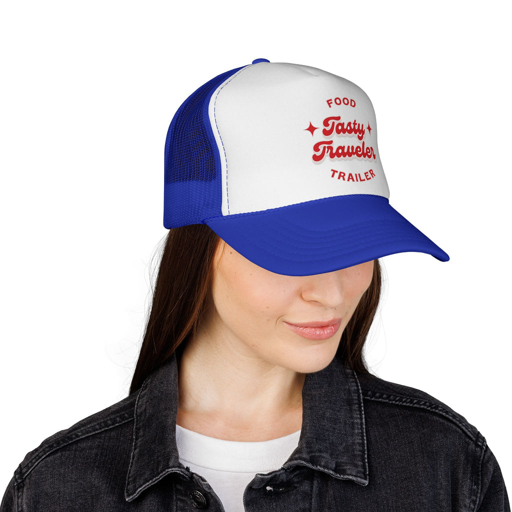 Tasty Traveler Trucker Hat — Food Trailer Chef Vintage Mesh Cap