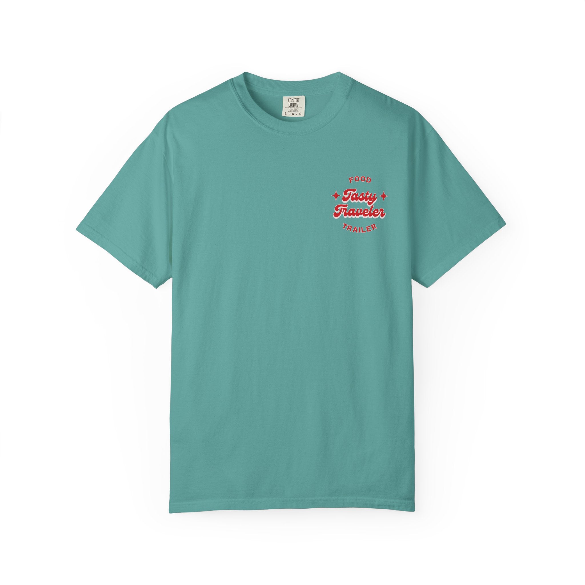 T-Shirt — Vintage Red Hobo Graphic ("Tasty Traveler")