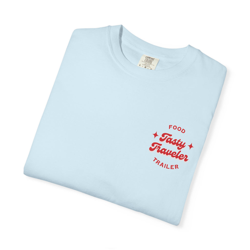 T-Shirt — Vintage Red Hobo Graphic ("Tasty Traveler")