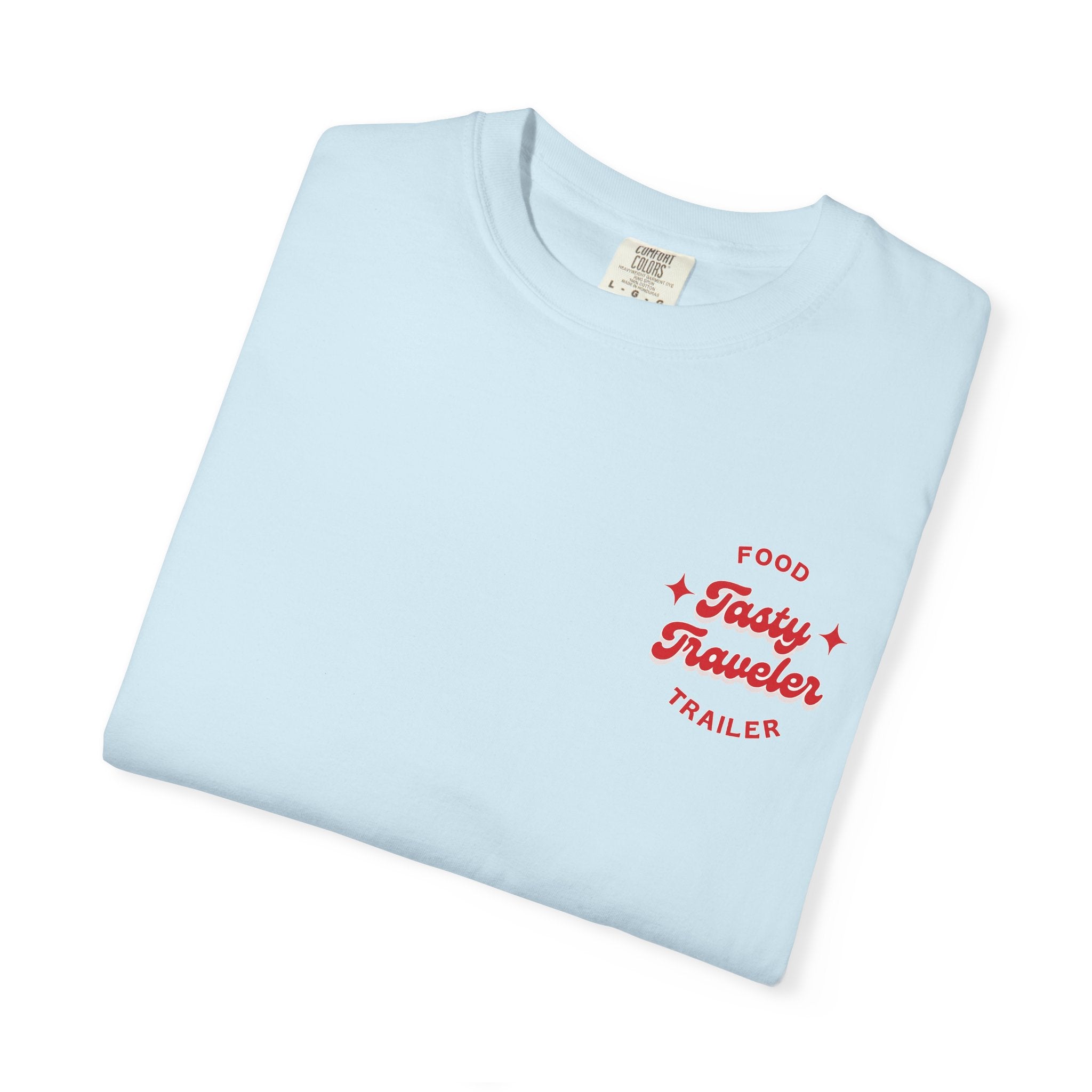 T-Shirt — Vintage Red Hobo Graphic ("Tasty Traveler")