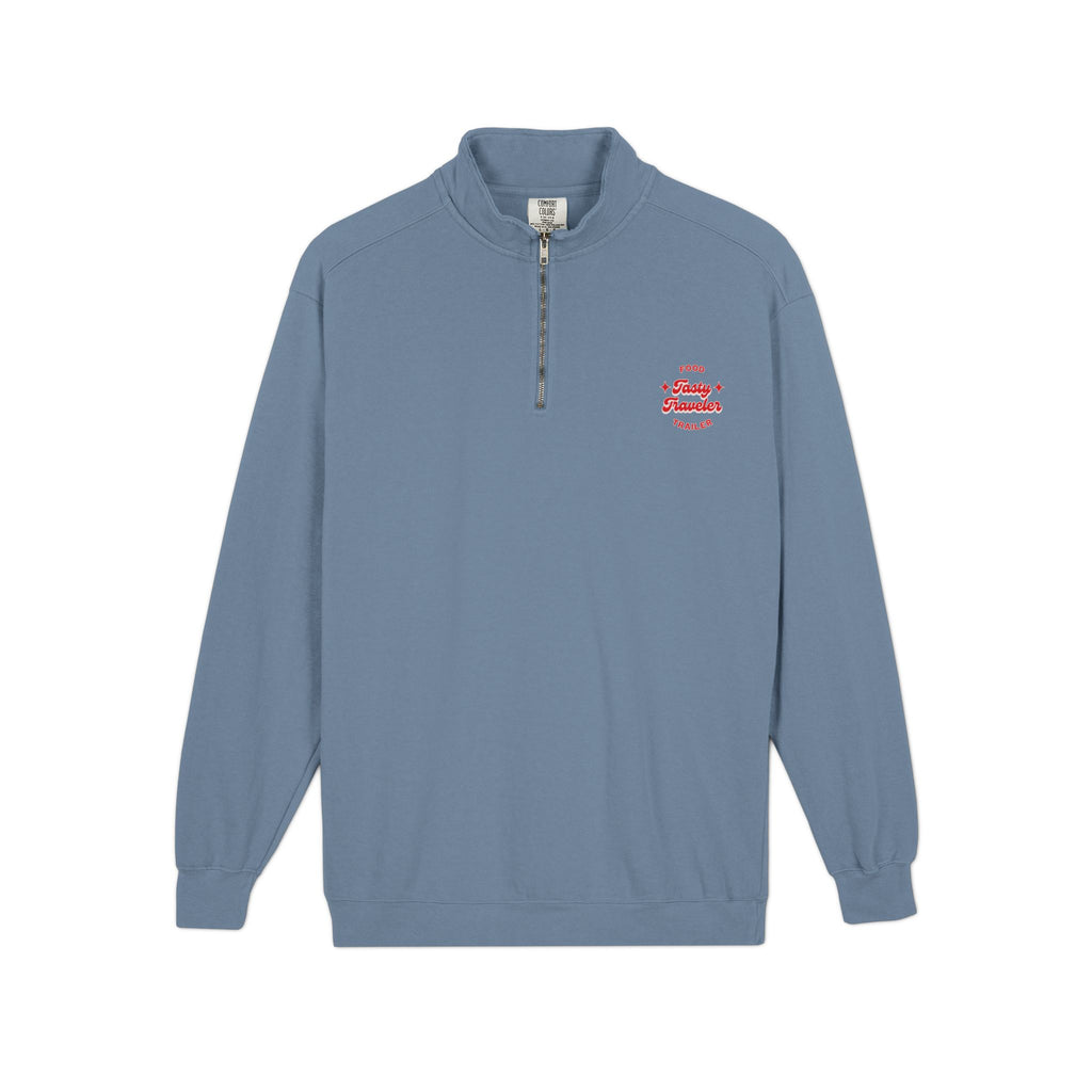 Quarter-Zip Sweatshirt — Retro Red Surf Logo
